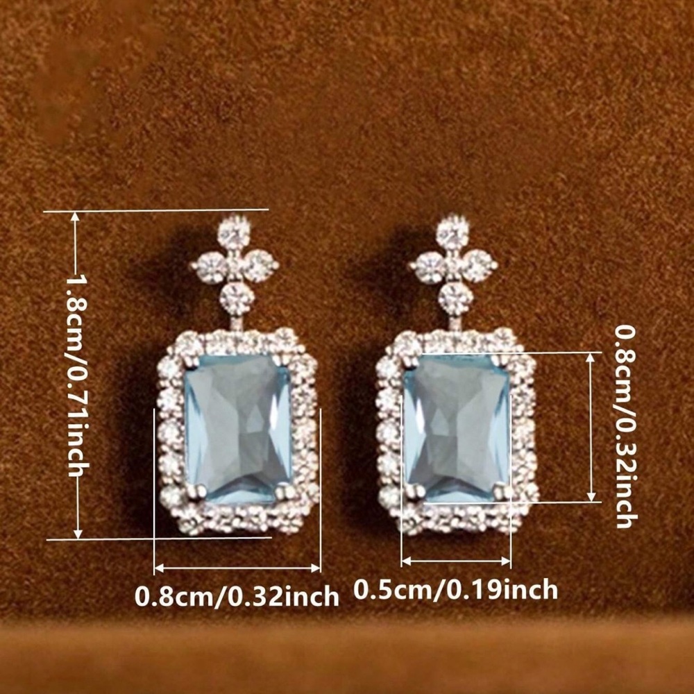 Light Blue Simulated Gemstone, Embedded With Simu… - image 3